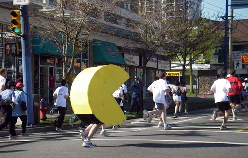 Pacman costume in marathon